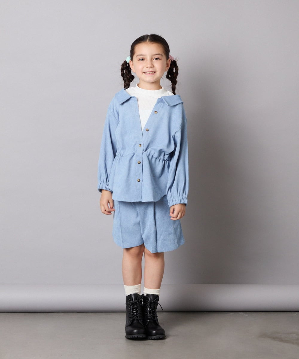 KJBJA31039 a.v.v KIDS(アー・ヴェ・ヴェ) 【セットアップ可能】[120-160]ブライトコールレイヤードフウブラウス ライトブルー