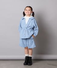 KJBJA31039 a.v.v KIDS(アー・ヴェ・ヴェ) 【セットアップ可能】[120-160]ブライトコールレイヤードフウブラウス ライトブルー