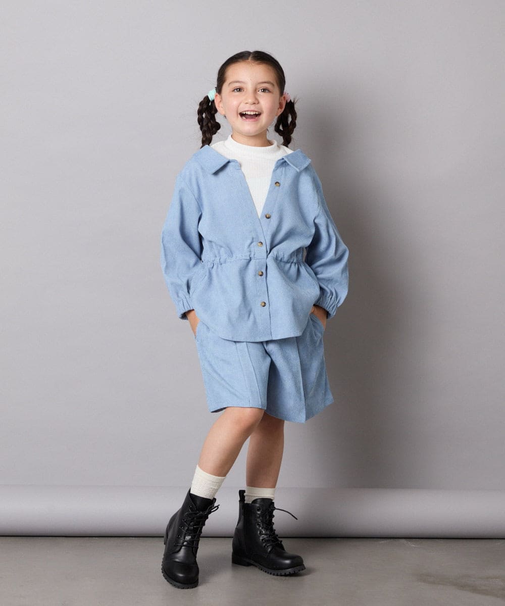 KJBJA31039 a.v.v KIDS(アー・ヴェ・ヴェ) 【セットアップ可能】[120-160]ブライトコールレイヤードフウブラウス ライトブルー
