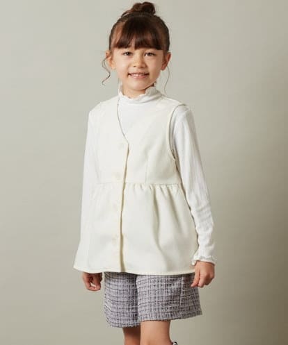 KJBKS41034 a.v.v KIDS [110-130]【セットアップ対応】ウエストギャザーペプラムジレ