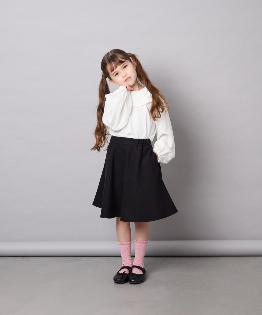 KJBLD04039 a.v.v KIDS(アー・ヴェ・ヴェ) [130-160]フリルブラウス ホワイト