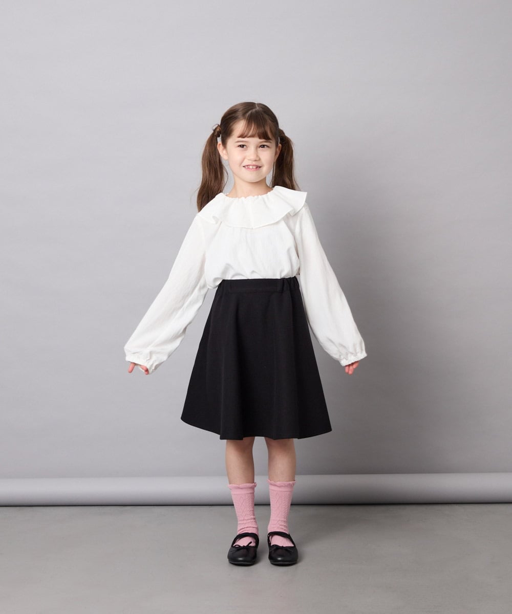 KJBLD04039 a.v.v KIDS(アー・ヴェ・ヴェ) [130-160]フリルブラウス ホワイト