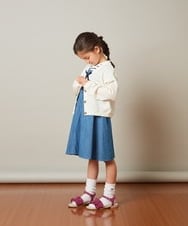 KJCFU44044 a.v.v KIDS(アー・ヴェ・ヴェ) [160]シャーリングＶネックカーディガン オレンジ