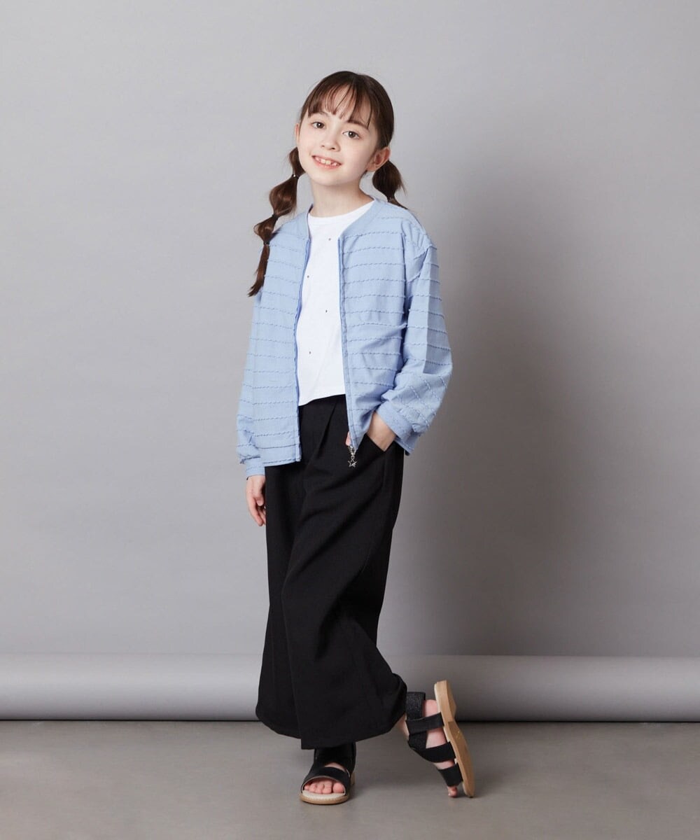 KJCFV41029 a.v.v KIDS(アー・ヴェ・ヴェ) [100-130]【UVカット】ボーダーJQカーデ ライトブルー
