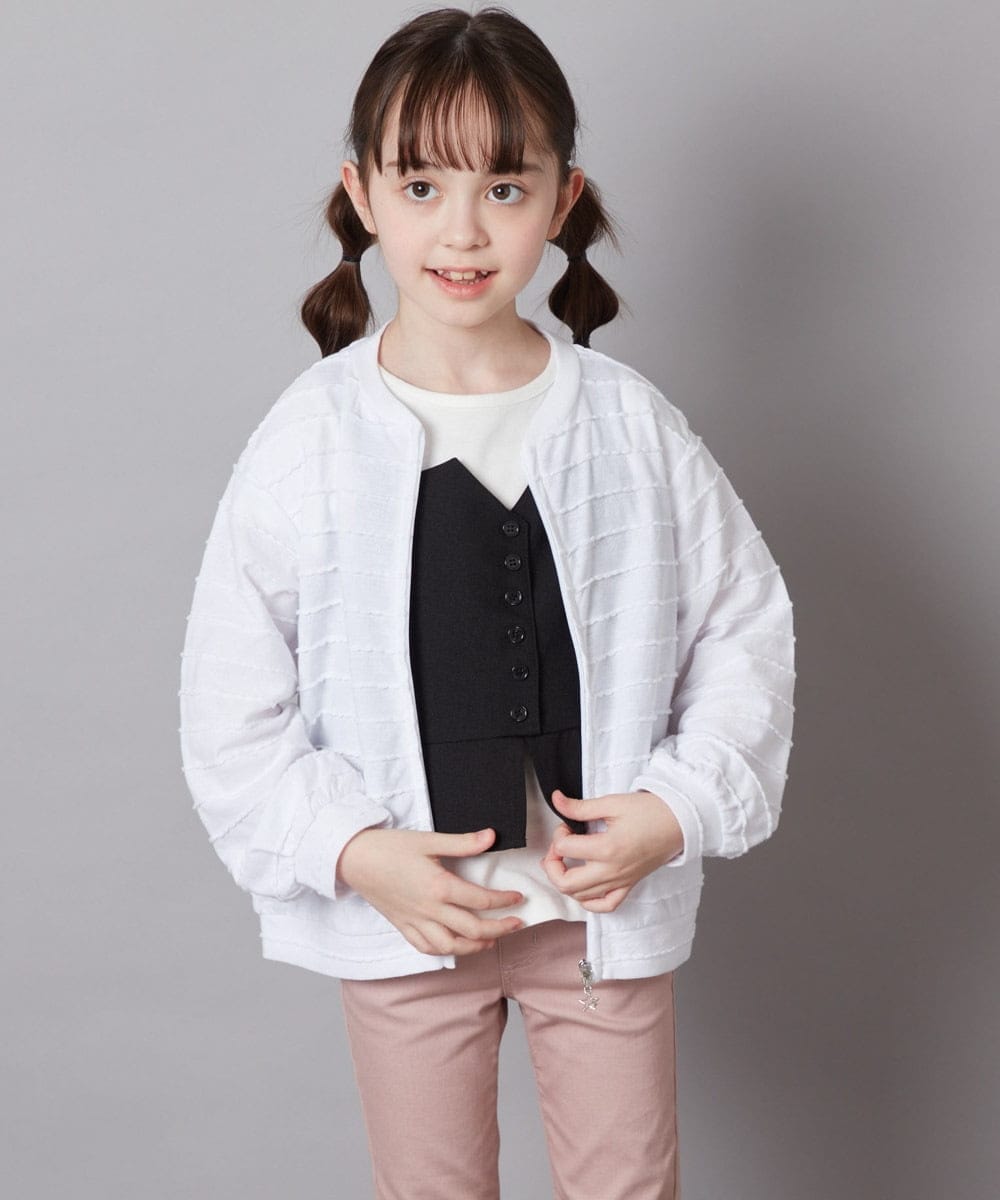 KJCFV41029 a.v.v KIDS(アー・ヴェ・ヴェ) [100-130]【UVカット】ボーダーJQカーデ ライトブルー