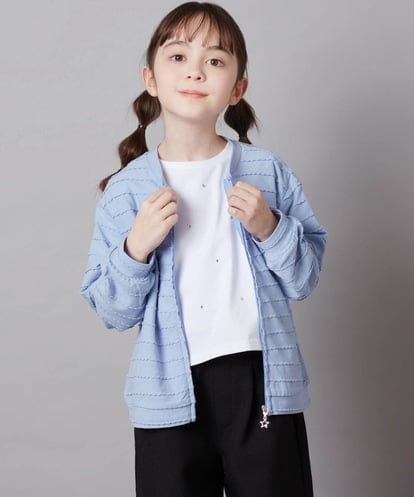 KJCFV41029 a.v.v KIDS [100-130]【UVカット】ボーダーJQカーデ