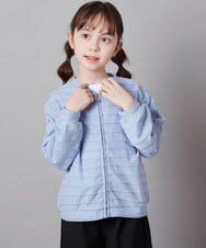 KJCFV41029 a.v.v KIDS(アー・ヴェ・ヴェ) [100-130]【UVカット】ボーダーJQカーデ ライトブルー