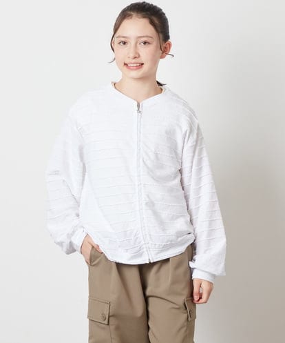 KJCFW41034 a.v.v KIDS [140-150]【UVカット】ボーダーJQカーデ