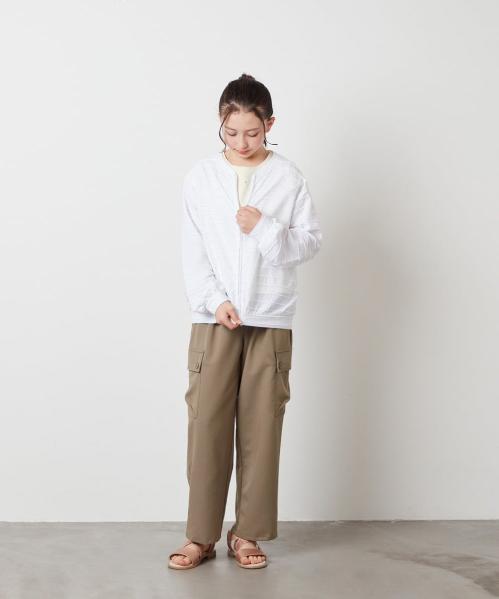 KJCFX41039 a.v.v KIDS(アー・ヴェ・ヴェ) [160]【UVカット】ボーダーJQカーデ ブラック