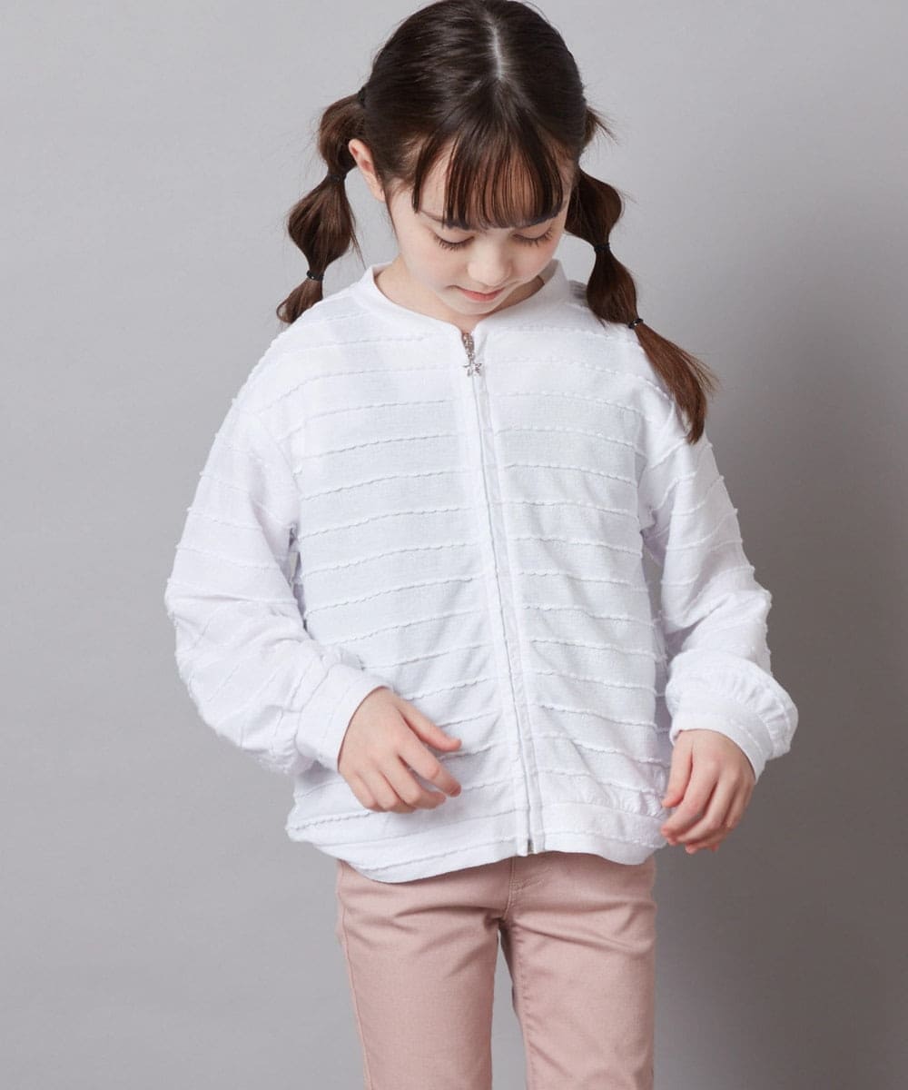 KJCFX41039 a.v.v KIDS(アー・ヴェ・ヴェ) [160]【UVカット】ボーダーJQカーデ ブラック
