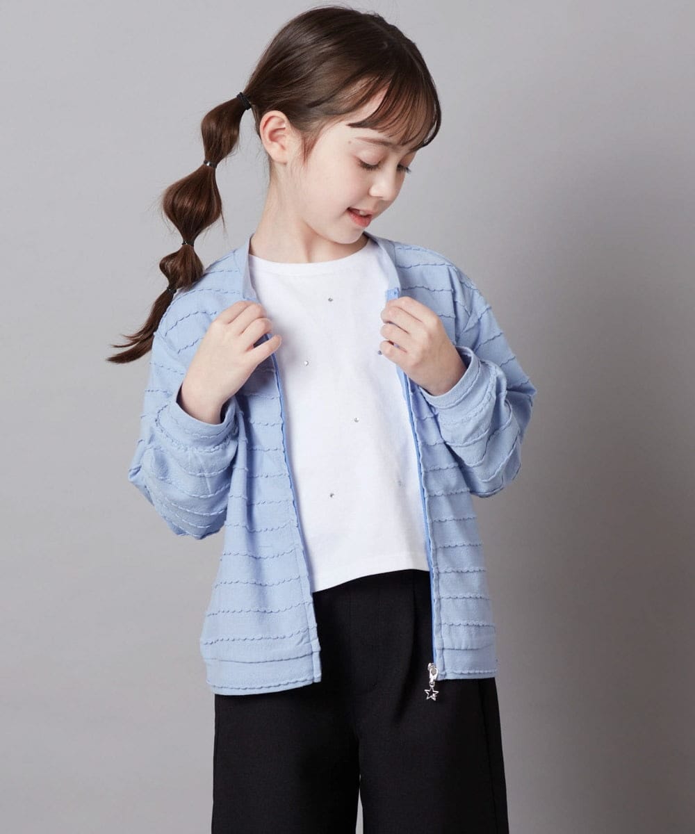 KJCFX41039 a.v.v KIDS(アー・ヴェ・ヴェ) [160]【UVカット】ボーダーJQカーデ ブラック