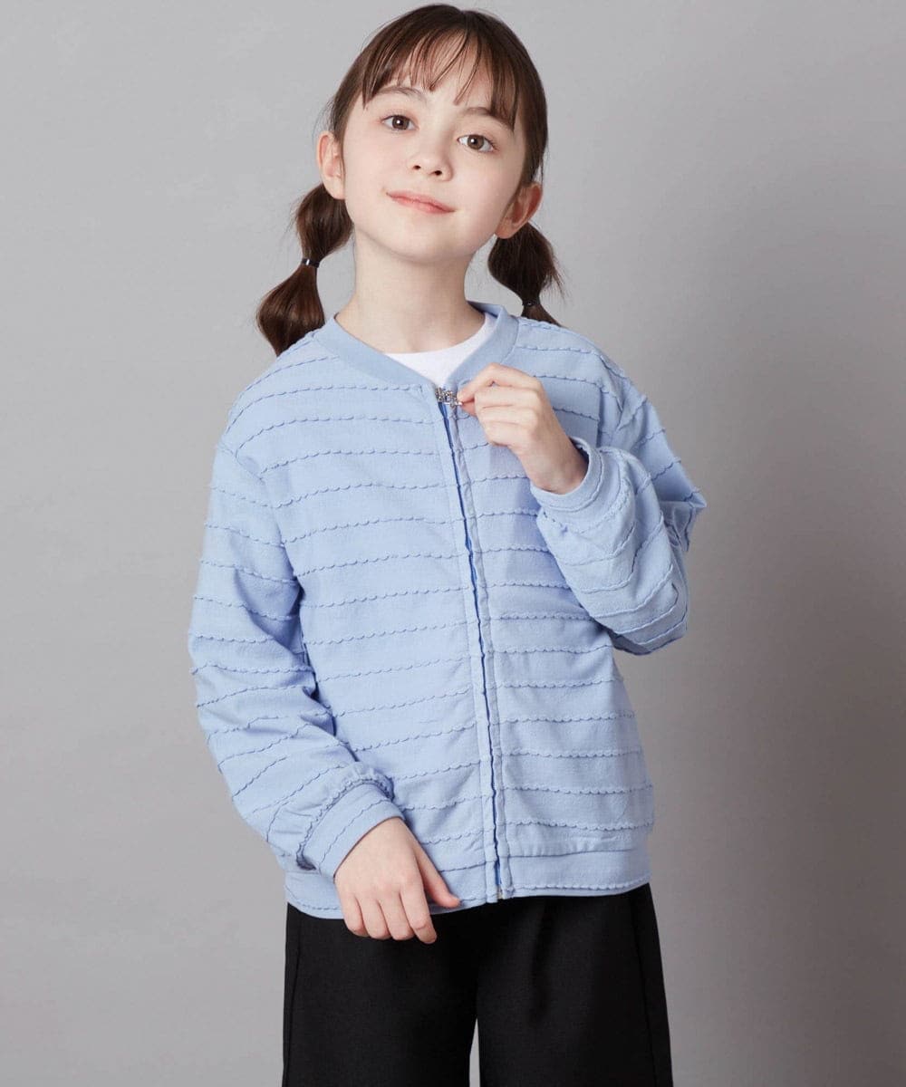KJCFX41039 a.v.v KIDS(アー・ヴェ・ヴェ) [160]【UVカット】ボーダーJQカーデ ブラック