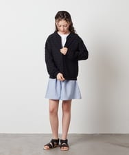 KJCFX41039 a.v.v KIDS(アー・ヴェ・ヴェ) [160]【UVカット】ボーダーJQカーデ ブラック