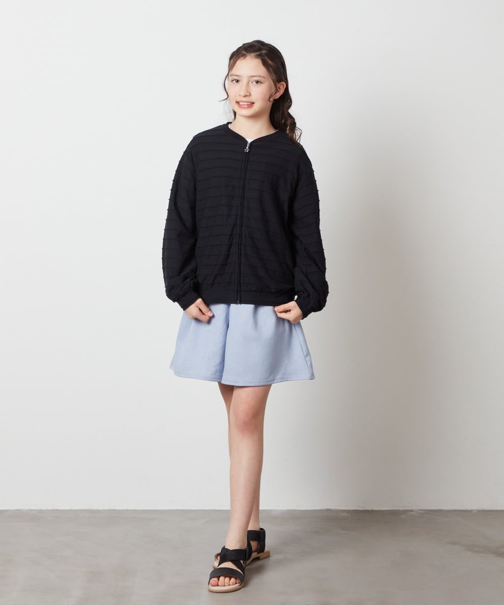 KJCFX41039 a.v.v KIDS(アー・ヴェ・ヴェ) [160]【UVカット】ボーダーJQカーデ ブラック