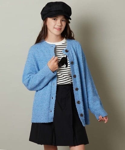 KJCJT30039 a.v.v KIDS [140-150]カールヤーンカーディガン