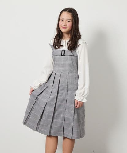 KJEEA32059 a.v.v KIDS [130]【結婚式/発表会】ベルテッドプリーツジャンスカ