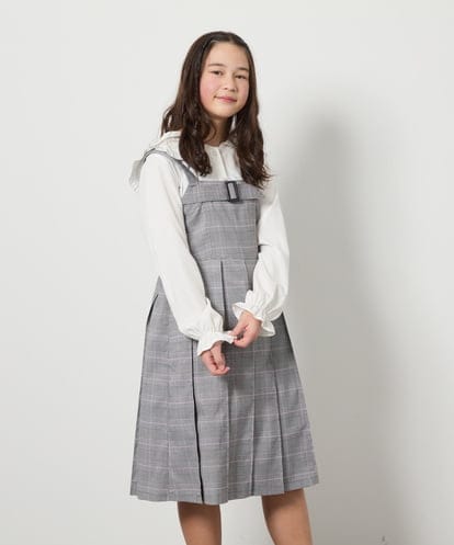 KJEEB32059 a.v.v KIDS [140-150]【結婚式/発表会】ベルテッドプリーツジャンスカ