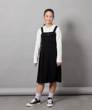 KJEEB32059 a.v.v KIDS(アー・ヴェ・ヴェ) [140-150]【結婚式/発表会】ベルテッドプリーツジャンスカ グレー