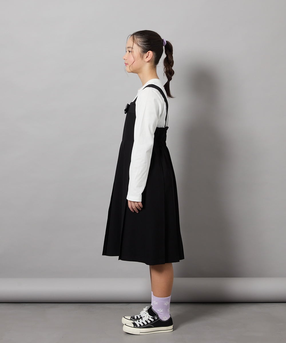 KJEEB32059 a.v.v KIDS(アー・ヴェ・ヴェ) [140-150]【結婚式/発表会】ベルテッドプリーツジャンスカ グレー
