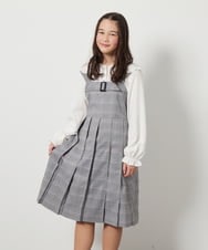 KJEEB32059 a.v.v KIDS(アー・ヴェ・ヴェ) [140-150]【結婚式/発表会】ベルテッドプリーツジャンスカ グレー