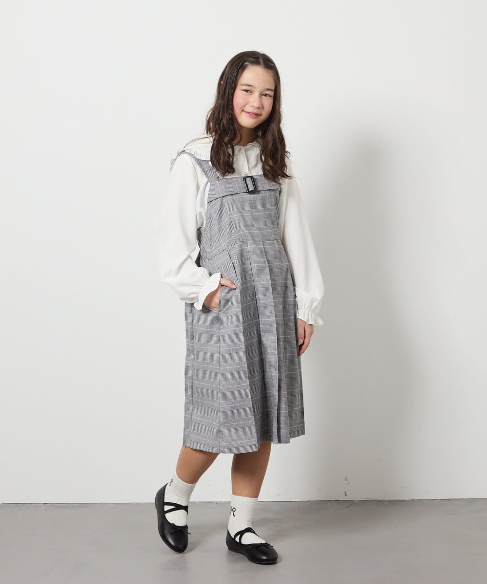 KJEEC32064 a.v.v KIDS(アー・ヴェ・ヴェ) [160]【結婚式/発表会】ベルテッドプリーツジャンスカ ブラック