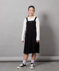 KJEEC32064 a.v.v KIDS(アー・ヴェ・ヴェ) [160]【結婚式/発表会】ベルテッドプリーツジャンスカ ブラック