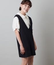 KJEFU44039 a.v.v KIDS(アー・ヴェ・ヴェ) [160]Vネックショートサロペット ブラック