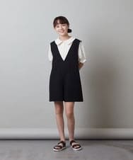 KJEFU44039 a.v.v KIDS(アー・ヴェ・ヴェ) [160]Vネックショートサロペット ブラック