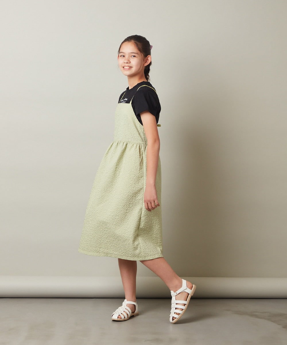 KJEGT03044 a.v.v KIDS(アー・ヴェ・ヴェ) [140-150]キャミワンピース ブラック