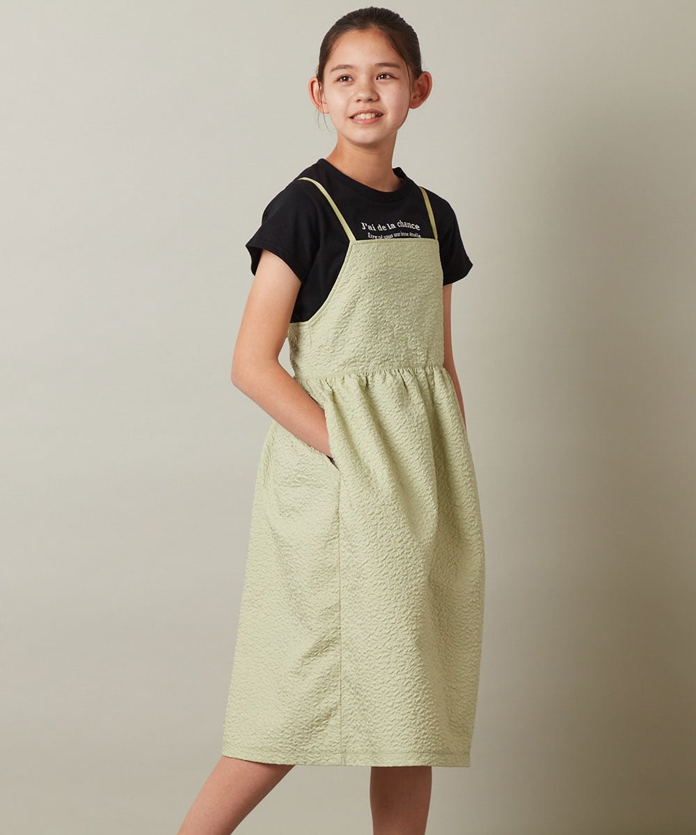 KJEGT03044 a.v.v KIDS(アー・ヴェ・ヴェ) [140-150]キャミワンピース ブラック