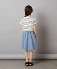 KJEGV01039 a.v.v KIDS(アー・ヴェ・ヴェ) [100-130]チュールスカートドッキングワンピース ブルー