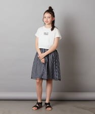 KJEGV01039 a.v.v KIDS(アー・ヴェ・ヴェ) [100-130]チュールスカートドッキングワンピース ブルー