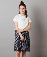 KJEGV01039 a.v.v KIDS(アー・ヴェ・ヴェ) [100-130]チュールスカートドッキングワンピース アイボリー