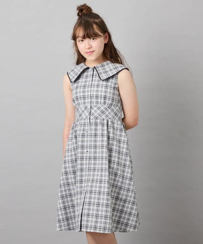 KJEHD75059 a.v.v KIDS [130-160]【冷感/洗える】ビッグ襟ワンピース