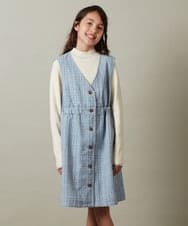 KJEJS33044 a.v.v KIDS(アー・ヴェ・ヴェ) [110-130]フロントボタンジャンパースカート ブラック