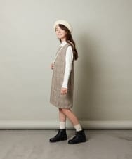 KJEJS34044 a.v.v KIDS(アー・ヴェ・ヴェ) [110-130]スリットネックアソートジャンパースカート ブラック