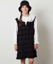 KJEJS34044 a.v.v KIDS(アー・ヴェ・ヴェ) [110-130]スリットネックアソートジャンパースカート ブラック