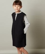 KJEJS34044 a.v.v KIDS(アー・ヴェ・ヴェ) [110-130]スリットネックアソートジャンパースカート ブラック