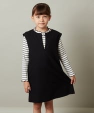 KJEJS34044 a.v.v KIDS(アー・ヴェ・ヴェ) [110-130]スリットネックアソートジャンパースカート ブラック