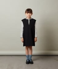 KJEJS34044 a.v.v KIDS(アー・ヴェ・ヴェ) [110-130]スリットネックアソートジャンパースカート ブラック