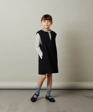 KJEJS34044 a.v.v KIDS(アー・ヴェ・ヴェ) [110-130]スリットネックアソートジャンパースカート ブラック