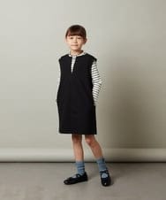 KJEJS34044 a.v.v KIDS(アー・ヴェ・ヴェ) [110-130]スリットネックアソートジャンパースカート ブラック