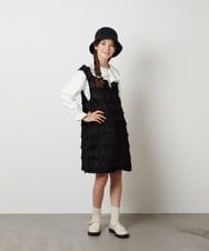 KJEJS34044 a.v.v KIDS(アー・ヴェ・ヴェ) [110-130]スリットネックアソートジャンパースカート ブラック