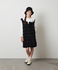KJEJS34044 a.v.v KIDS(アー・ヴェ・ヴェ) [110-130]スリットネックアソートジャンパースカート ブラック