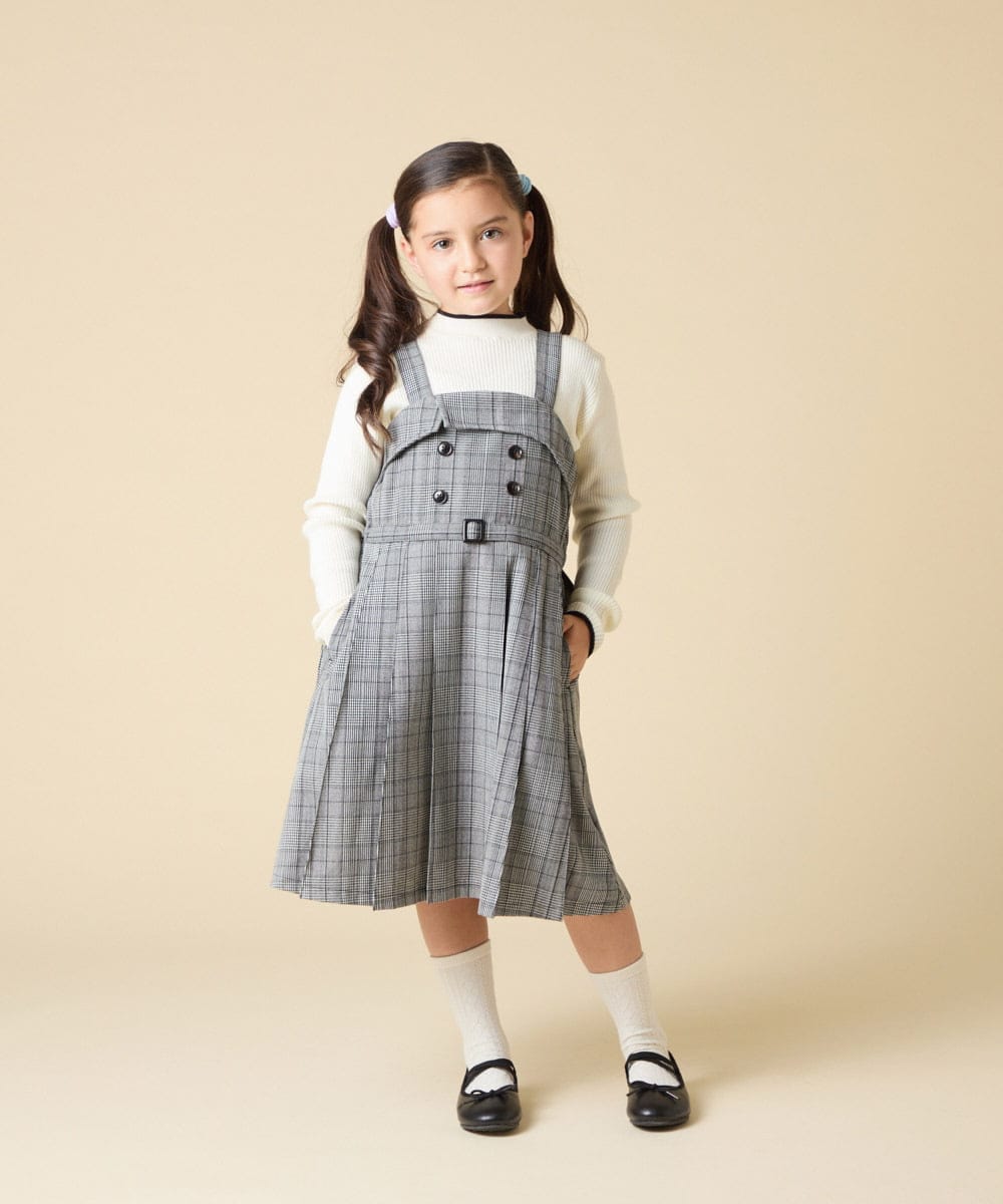 KJELA42064 a.v.v KIDS(アー・ヴェ・ヴェ) [130-160]プリーツベアジャンスカ グレー