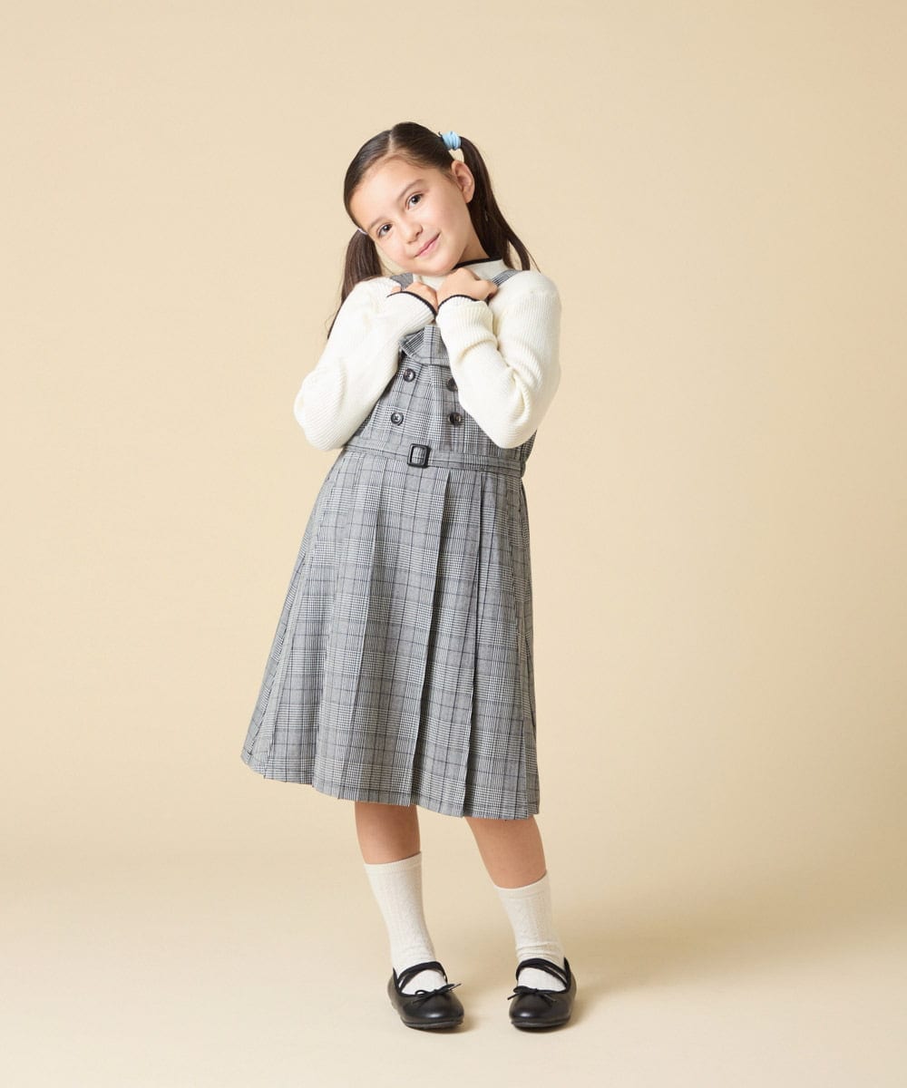 KJELA42064 a.v.v KIDS(アー・ヴェ・ヴェ) [130-160]プリーツベアジャンスカ グレー
