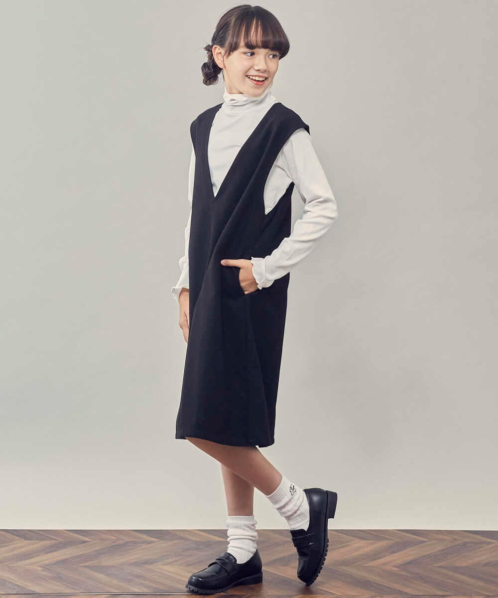 KJELP61039 a.v.v KIDS(アー・ヴェ・ヴェ) [100-130]Vネックジャンパースカート ベージュ