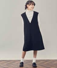 KJELP61039 a.v.v KIDS(アー・ヴェ・ヴェ) [100-130]Vネックジャンパースカート ベージュ
