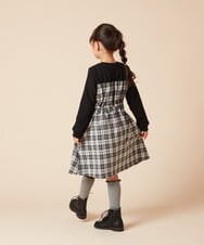 KJELV41044 a.v.v KIDS(アー・ヴェ・ヴェ) [100-130]トレーナードッキングワンピース ブラック