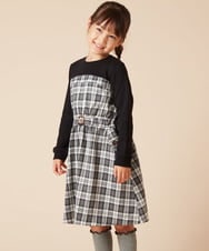 KJELV41044 a.v.v KIDS(アー・ヴェ・ヴェ) [100-130]トレーナードッキングワンピース ブラック